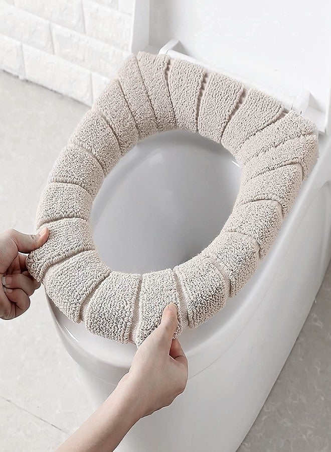 SEMNOX CREATION Washable Soft Warmer Toilet Seat Cover Toilet Seat Cushion Mat Toilet Seat Lid Cover Pads Stretchable Fibers Easy Installation Toilet Seat Covers - Image 3